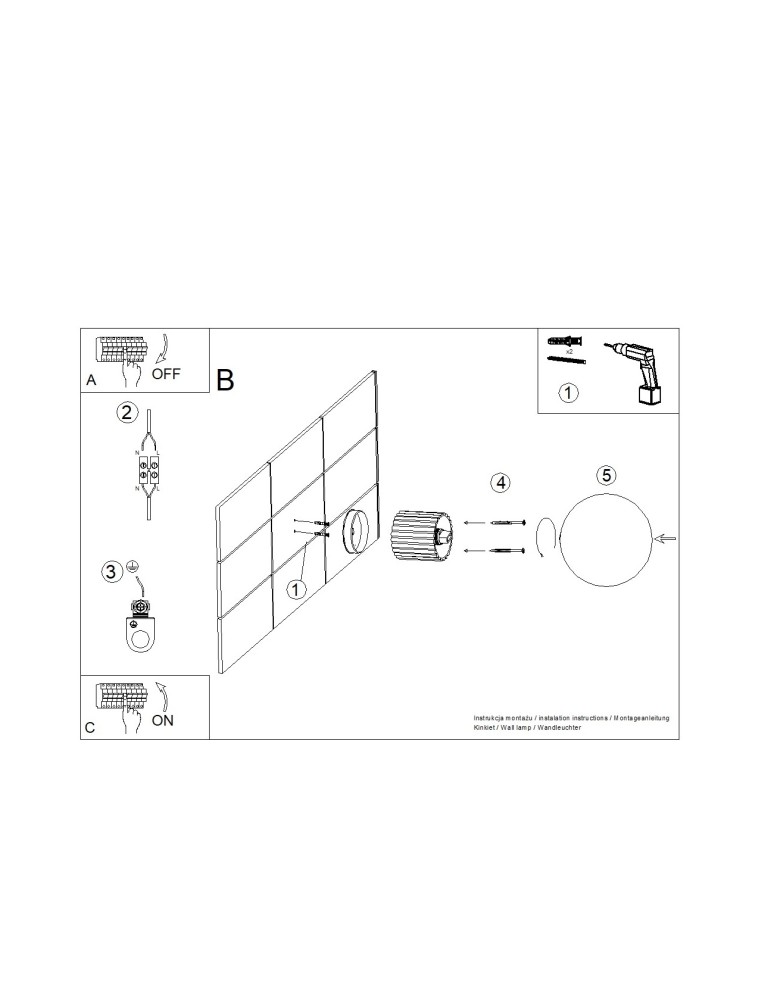 Wall lamps spheres - Sollux Wall lamp HALO beige IP44 SL.1717 - product kolory-swiatla.pl 10