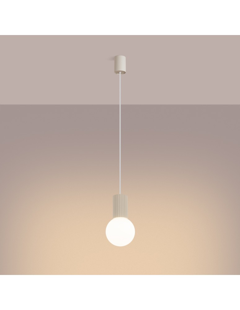 Pendant lamps spheres - Sollux HALO 1 pendant lamp beige SL.1719 - product kolory-swiatla.pl 3