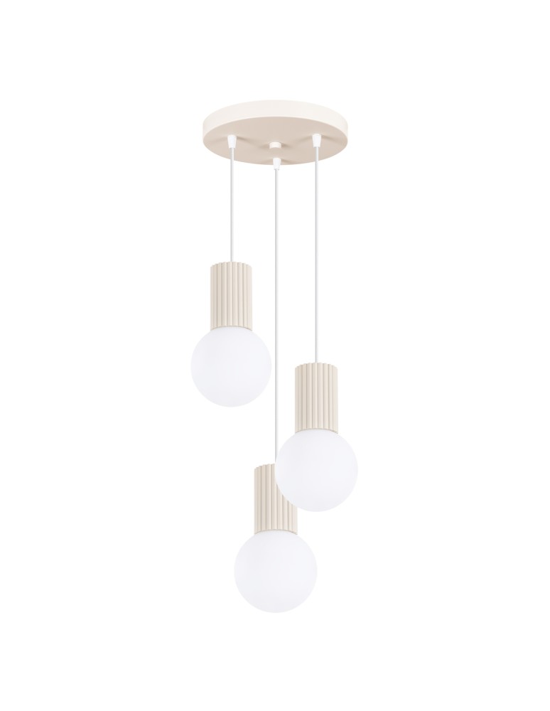 Pendant lamps spheres - Sollux HALO 3P pendant lamp beige SL.1720 - product kolory-swiatla.pl 1