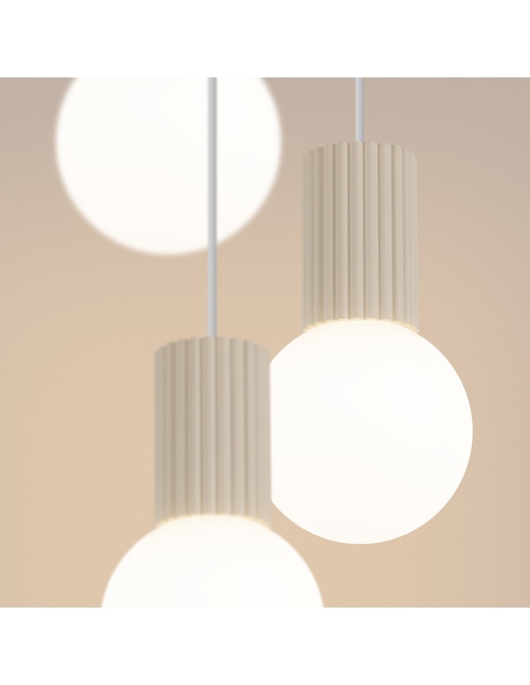 Pendant lamps spheres - Sollux HALO 3P pendant lamp beige SL.1720 - product kolory-swiatla.pl 4
