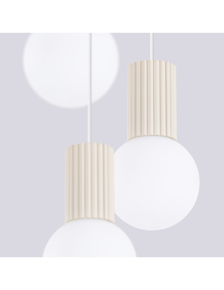 Pendant lamps spheres - Sollux HALO 3P pendant lamp beige SL.1720 - product kolory-swiatla.pl 5