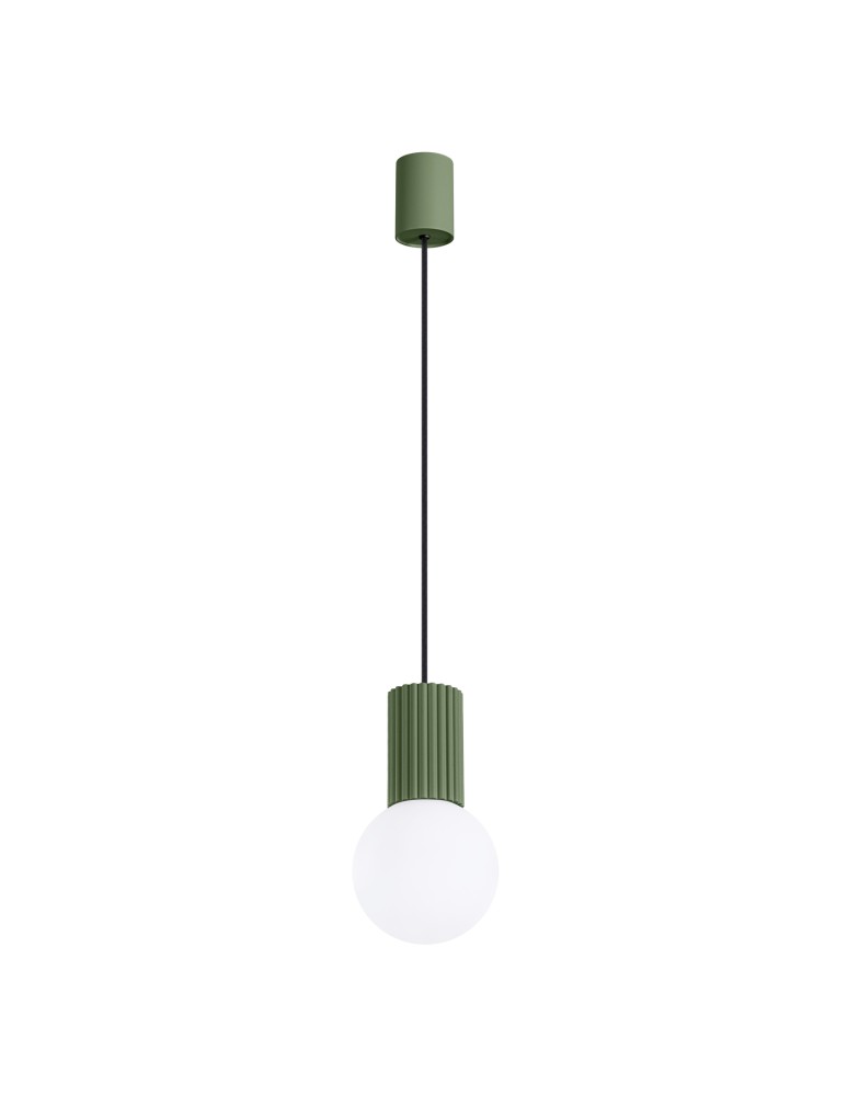 Pendant lamps spheres - Sollux HALO 1 hanging lamp green olive SL.1724 - product kolory-swiatla.pl 1