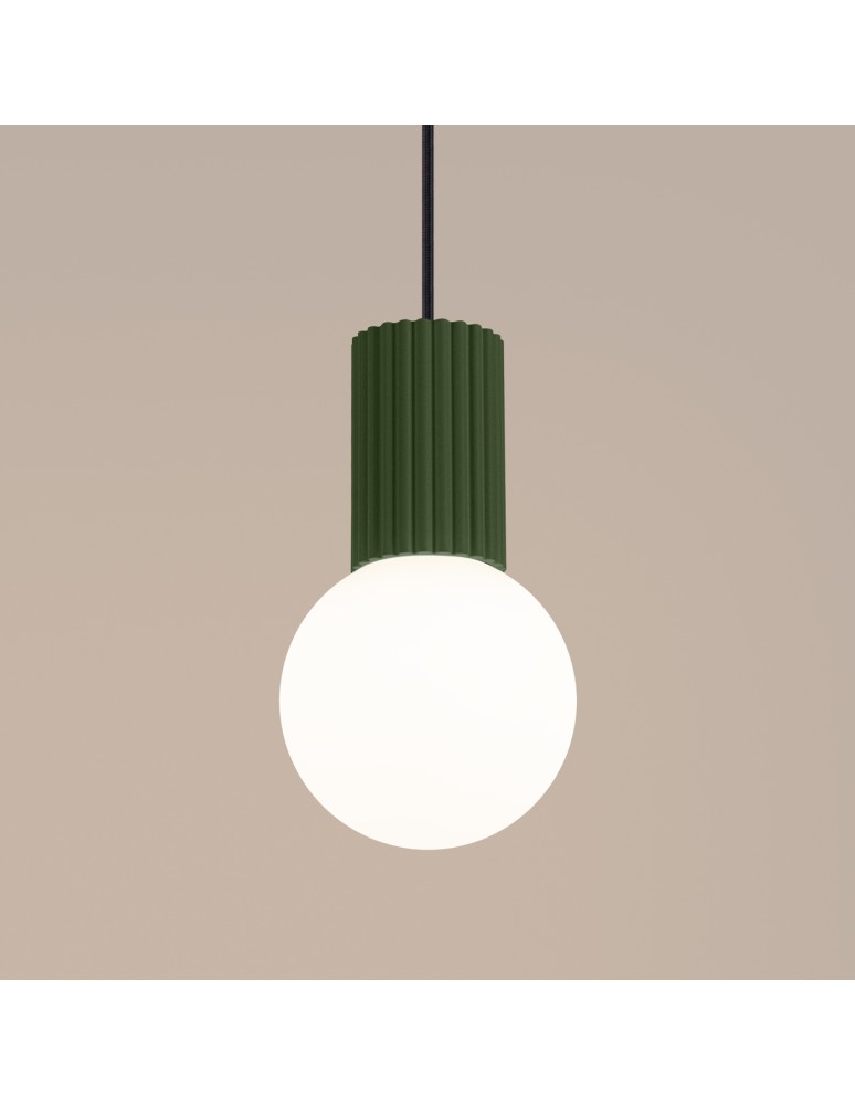 Pendant lamps spheres - Sollux HALO 1 hanging lamp green olive SL.1724 - product kolory-swiatla.pl 4