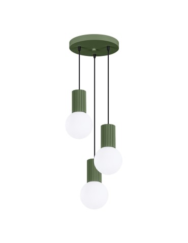 Sollux HALO 3P pendant lamp green olive SL.1725