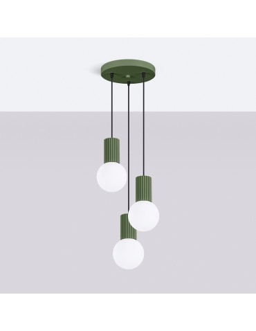 Sollux Lampa wisząca HALO 3P zielona oliwka SL.1725 - produkt 2