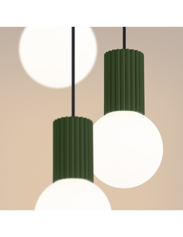 Pendant lamps spheres - Sollux HALO 3P pendant lamp green olive SL.1725 - product kolory-swiatla.pl 4