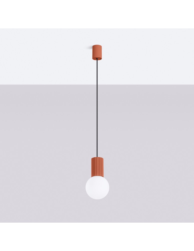 Pendant lamps spheres - Sollux HALO 1 ochre red pendant lamp SL.1729 - product kolory-swiatla.pl 2