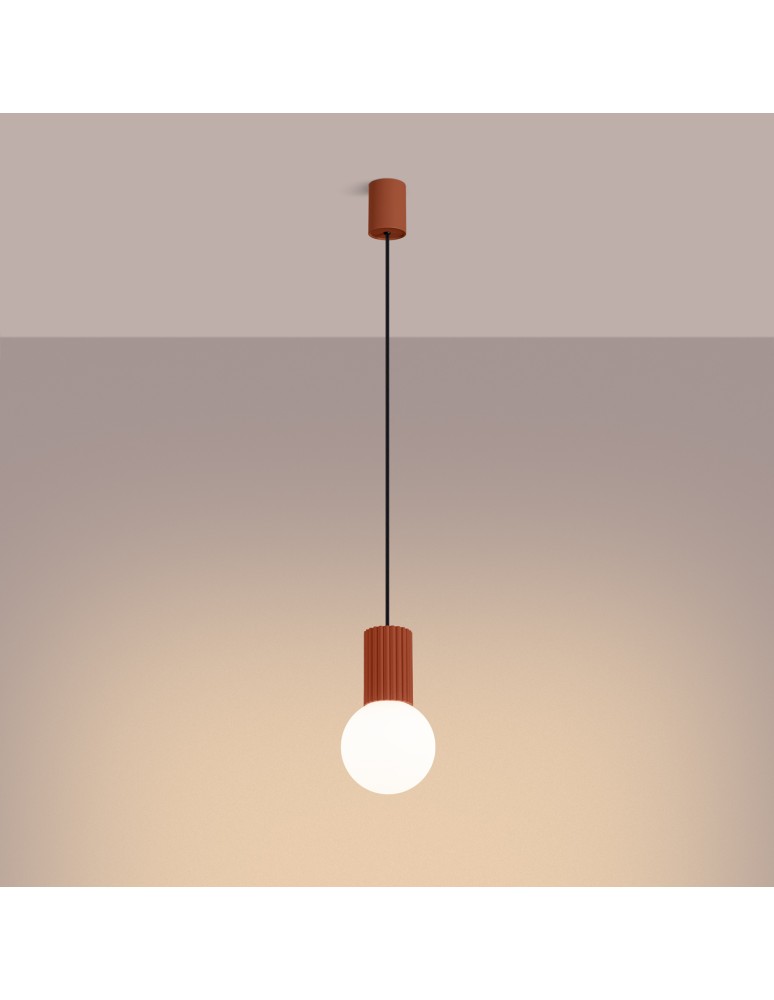 Pendant lamps spheres - Sollux HALO 1 ochre red pendant lamp SL.1729 - product kolory-swiatla.pl 3