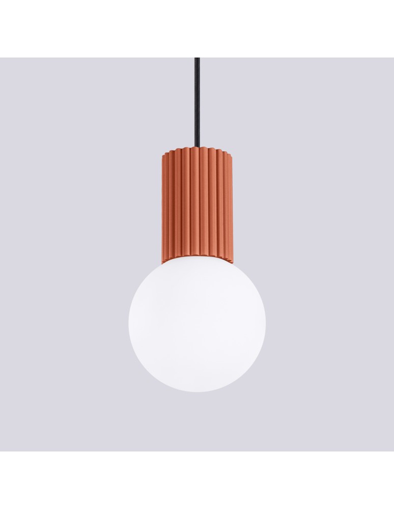 Pendant lamps spheres - Sollux HALO 1 ochre red pendant lamp SL.1729 - product kolory-swiatla.pl 5