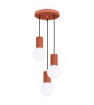 Pendant lamps spheres - Sollux HALO 3P ochre red pendant lamp SL.1730 - product 1