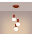 Pendant lamps spheres - Sollux HALO 3P ochre red pendant lamp SL.1730 - product 3