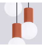 Pendant lamps spheres - Sollux HALO 3P ochre red pendant lamp SL.1730 - product 5