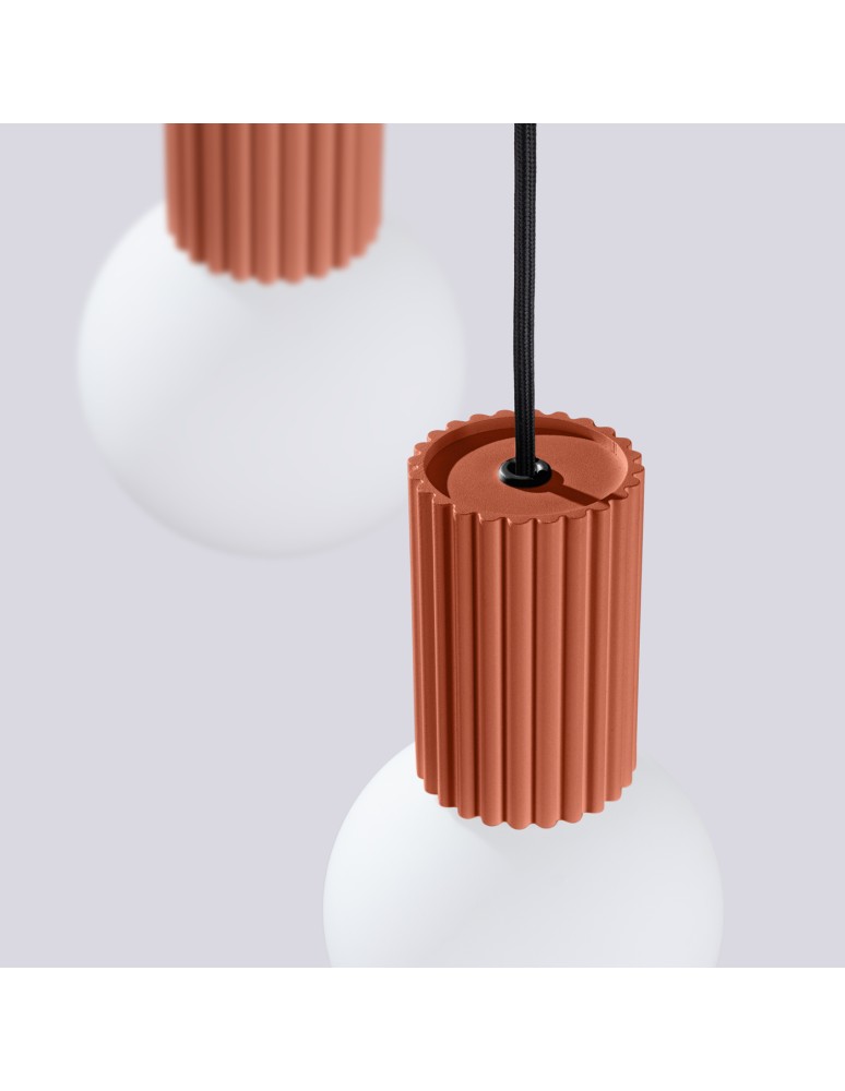 Pendant lamps spheres - Sollux HALO 3P ochre red pendant lamp SL.1730 - product kolory-swiatla.pl 6