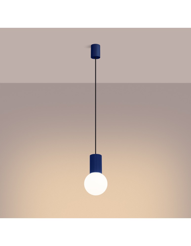 Pendant lamps spheres - Sollux HALO 1 ultramarine pendant lamp SL.1739 - product kolory-swiatla.pl 3