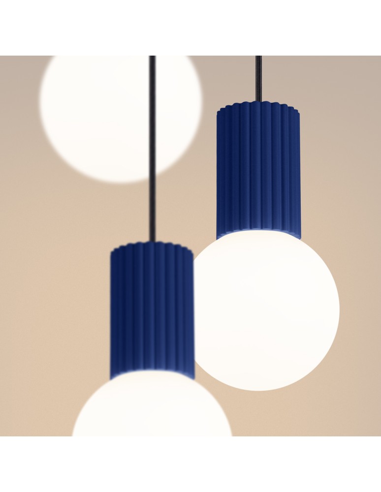 Pendant lamps spheres - Sollux HALO 3P ultramarine pendant lamp SL.1740 - product kolory-swiatla.pl 4
