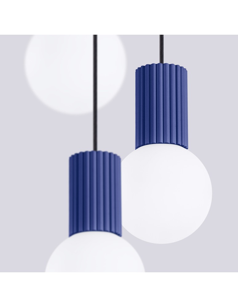 Pendant lamps spheres - Sollux HALO 3P ultramarine pendant lamp SL.1740 - product kolory-swiatla.pl 5