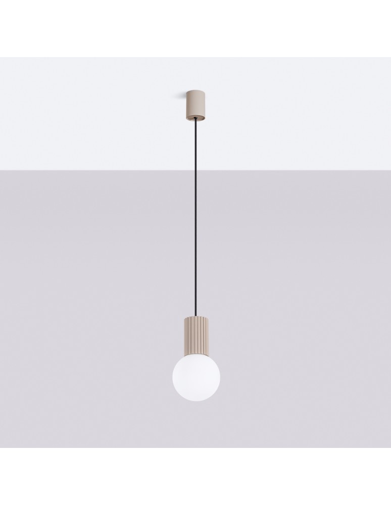 Pendant lamps spheres - Sollux HALO 1 taupe pendant lamp SL.1744 - product kolory-swiatla.pl 2