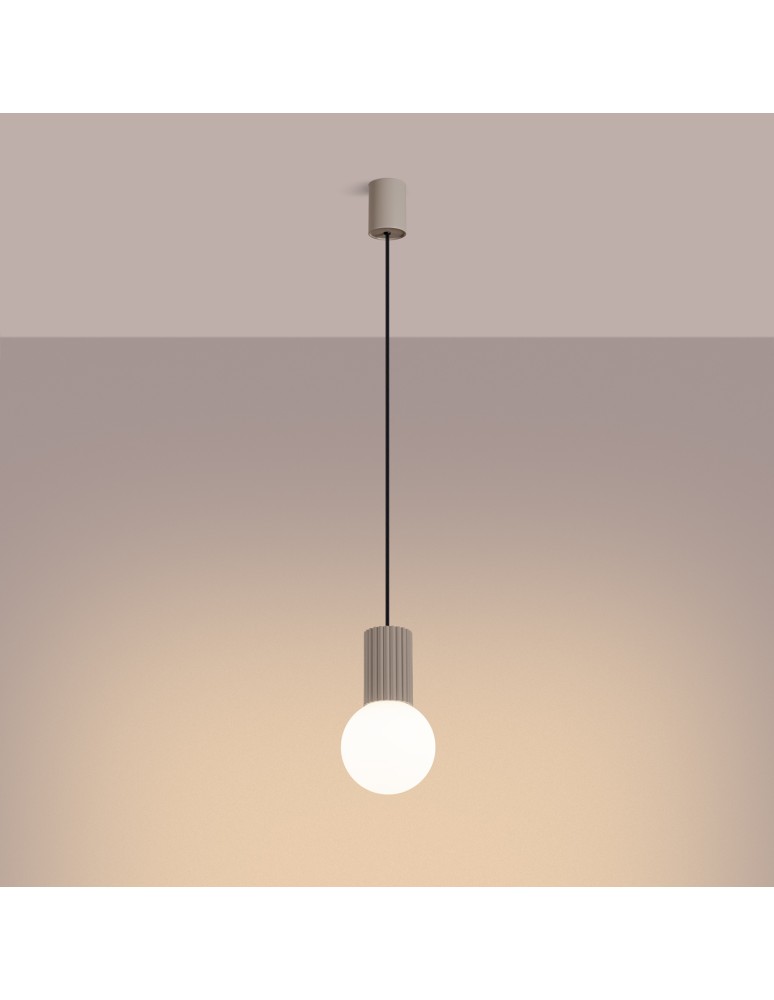 Pendant lamps spheres - Sollux HALO 1 taupe pendant lamp SL.1744 - product kolory-swiatla.pl 3