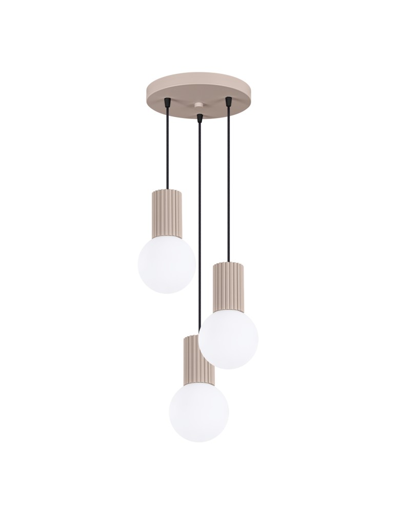 Pendant lamps spheres - Sollux HALO 3P taupe pendant lamp SL.1745 - product kolory-swiatla.pl 1
