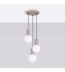 Pendant lamps spheres - Sollux HALO 3P taupe pendant lamp SL.1745 - product 2