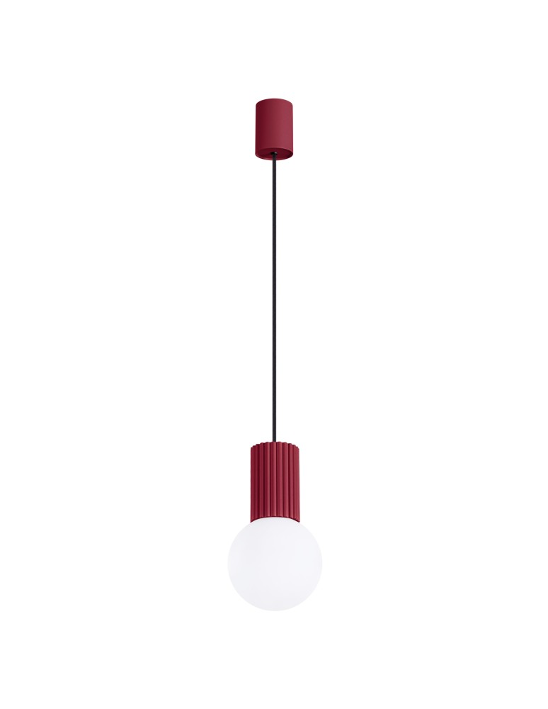 Pendant lamps spheres - Sollux HALO 1 burgundy pendant lamp SL.1749 - product kolory-swiatla.pl 1