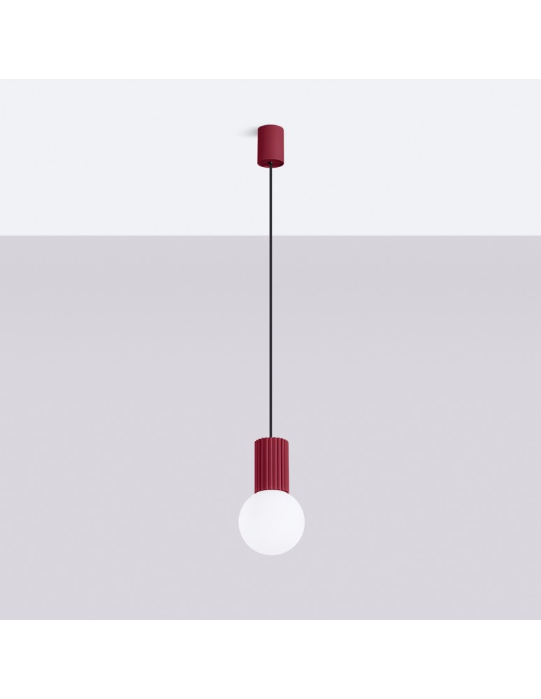 Pendant lamps spheres - Sollux HALO 1 burgundy pendant lamp SL.1749 - product kolory-swiatla.pl 2