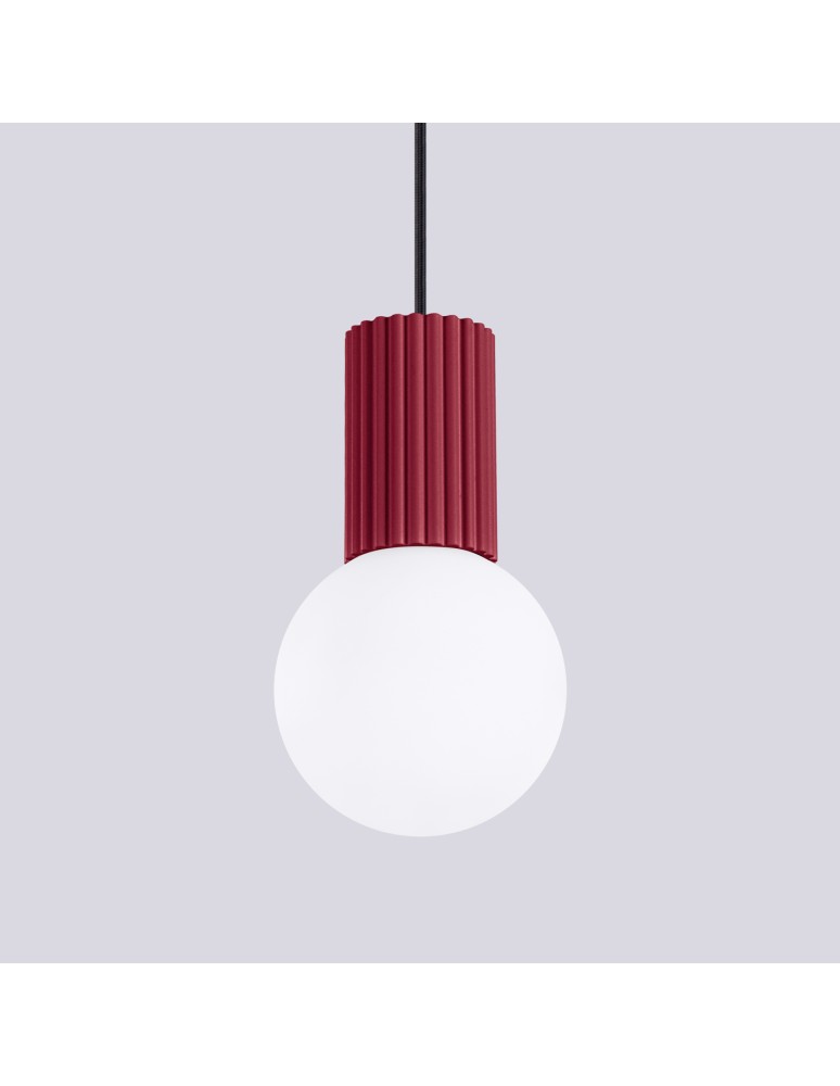 Pendant lamps spheres - Sollux HALO 1 burgundy pendant lamp SL.1749 - product kolory-swiatla.pl 5