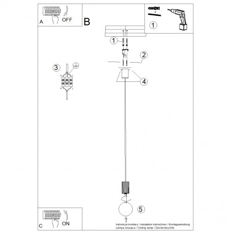 Sollux Lampa wisząca HALO 1 burgund SL.1749
