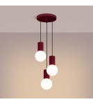 Pendant lamps spheres - Sollux HALO 3P burgundy pendant lamp SL.1750 - product 3