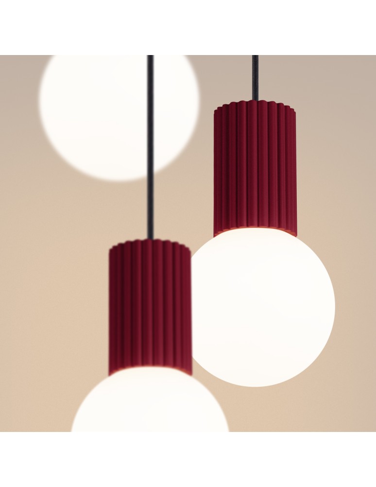 Pendant lamps spheres - Sollux HALO 3P burgundy pendant lamp SL.1750 - product kolory-swiatla.pl 4