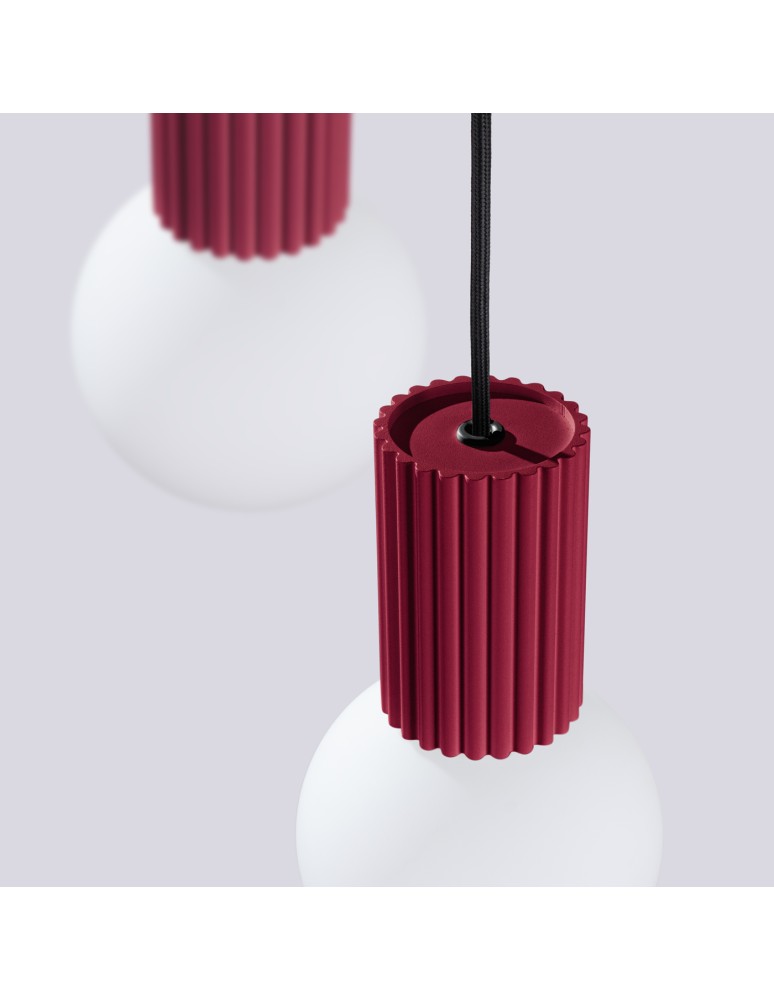 Pendant lamps spheres - Sollux HALO 3P burgundy pendant lamp SL.1750 - product kolory-swiatla.pl 6