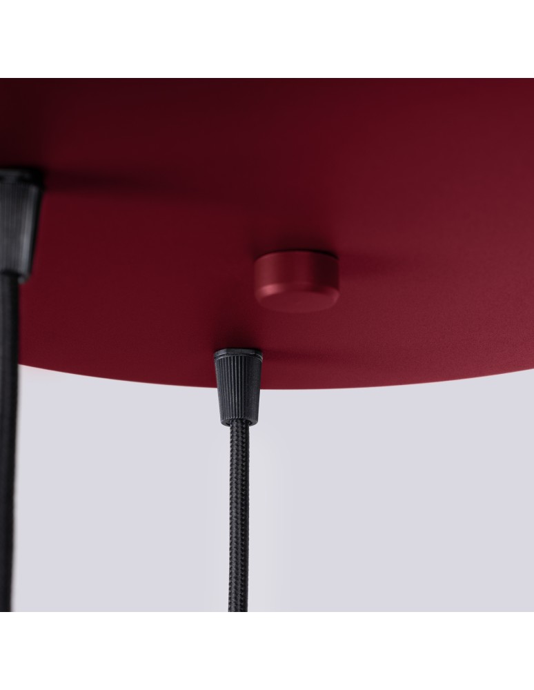 Pendant lamps spheres - Sollux HALO 3P burgundy pendant lamp SL.1750 - product kolory-swiatla.pl 7