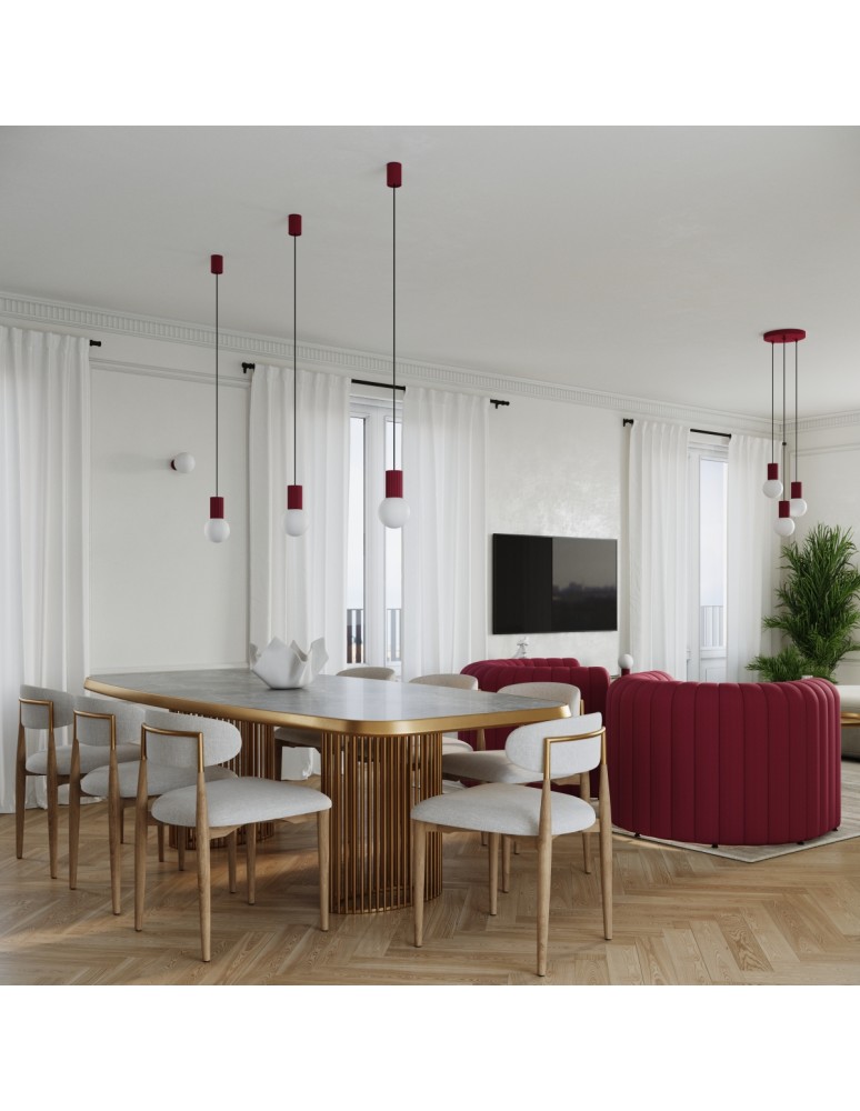 Decorative table lamps - Sollux HALO burgundy desk lamp SL.1751 - product kolory-swiatla.pl 11