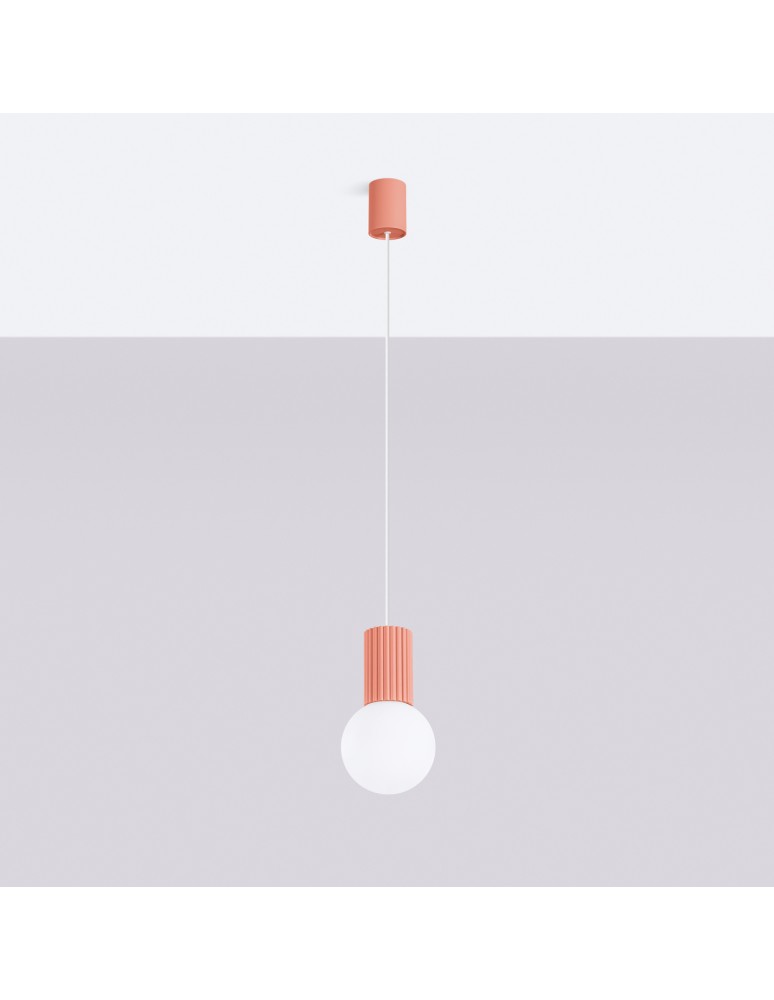 Pendant lamps spheres - Sollux HALO 1 peach pendant lamp SL.1754 - product kolory-swiatla.pl 2