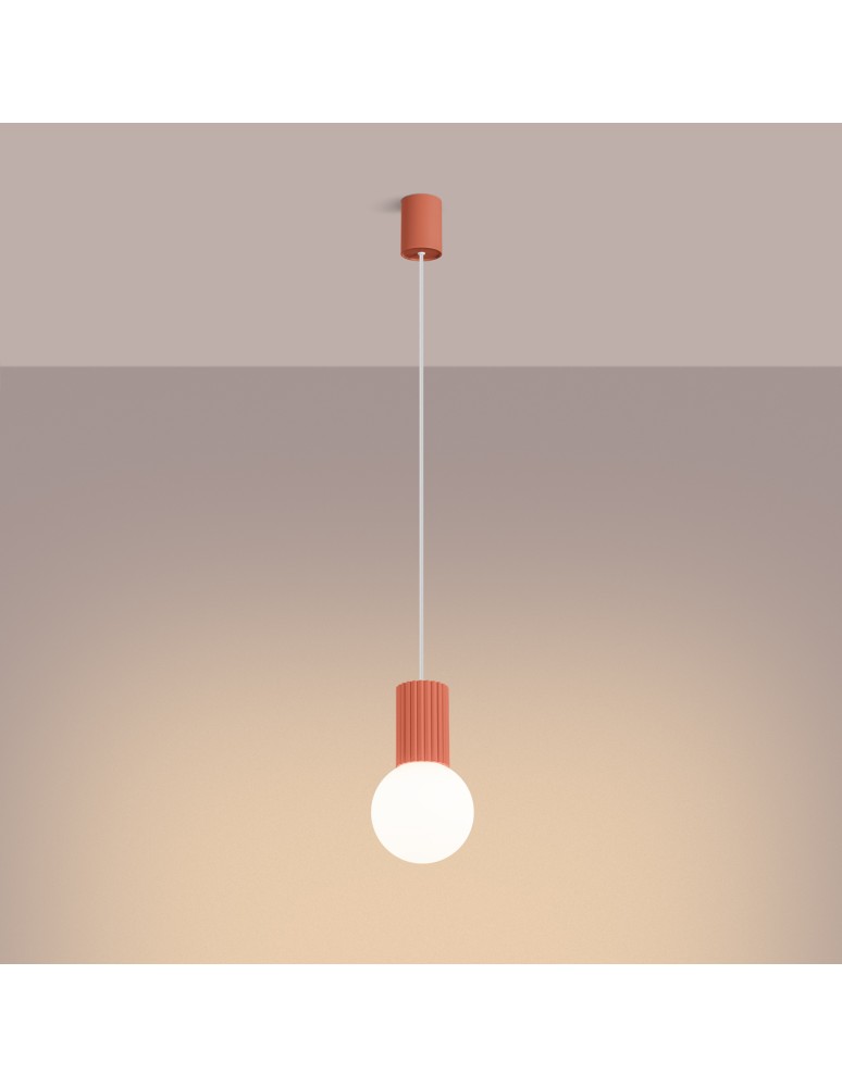 Pendant lamps spheres - Sollux HALO 1 peach pendant lamp SL.1754 - product kolory-swiatla.pl 3