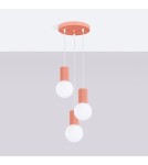 Pendant lamps spheres - Sollux HALO 3P peach pendant lamp SL.1755 - product 2