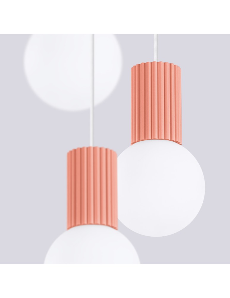 Pendant lamps spheres - Sollux HALO 3P peach pendant lamp SL.1755 - product kolory-swiatla.pl 5