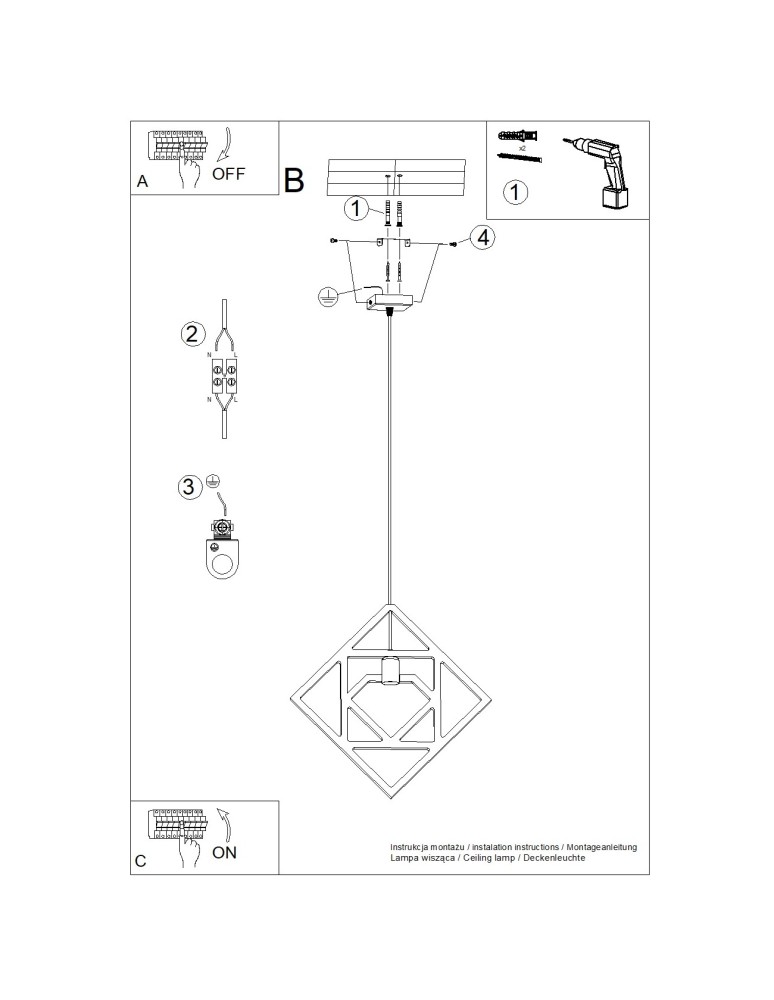 Wooden pendant lamps - Sollux CARO pendant lamp SL.1757 - product kolory-swiatla.pl 11