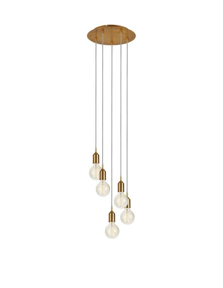 Pendant lamps bulbs - Markslojd BRONX Pendant 5L Round Brown 108100 - product kolory-swiatla.pl 3