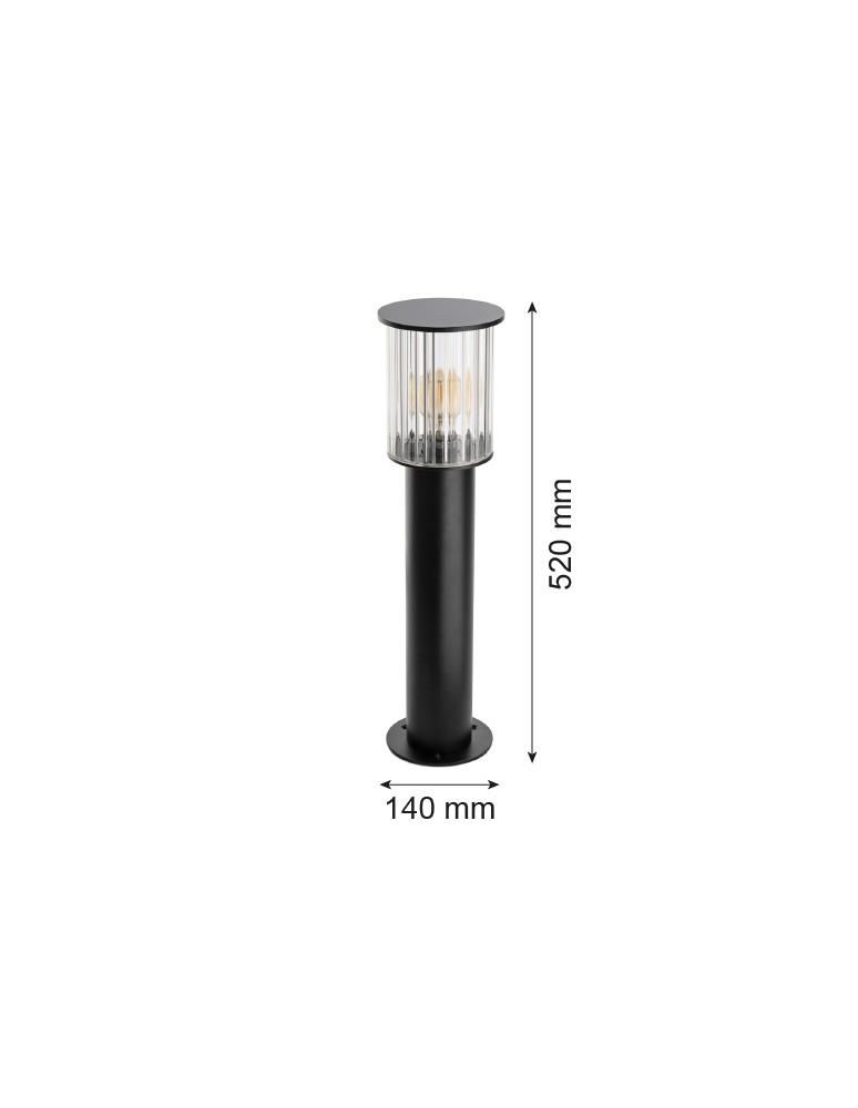 Standing garden lamps - Argon NORFOLK 8749 garden standing lamp 1 fl., small, black + transparent E27 (light source not included) / 230V al - product kolory-swiatla.pl 6