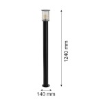 Argon NORFOLK 8750 lampa ogrodowa stojąca 1 pł., duża, czarny + transparentny E27 (nie zawiera źródła światła) / 230V al