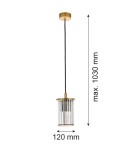 Outdoor pendant lamps - Argon NORFOLK 8755 garden pendant lamp 1 fl., gold + transparent E27 (light source not included) / 230V aluminum - product 5