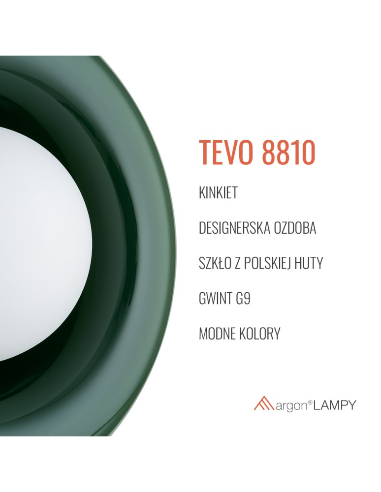 Designer wall lamps - Argon TEVO 8810 wall lamp 1 pł., bottle green, opal mat G9 (light source not included) / 230V glass - product kolory-swiatla.pl 7