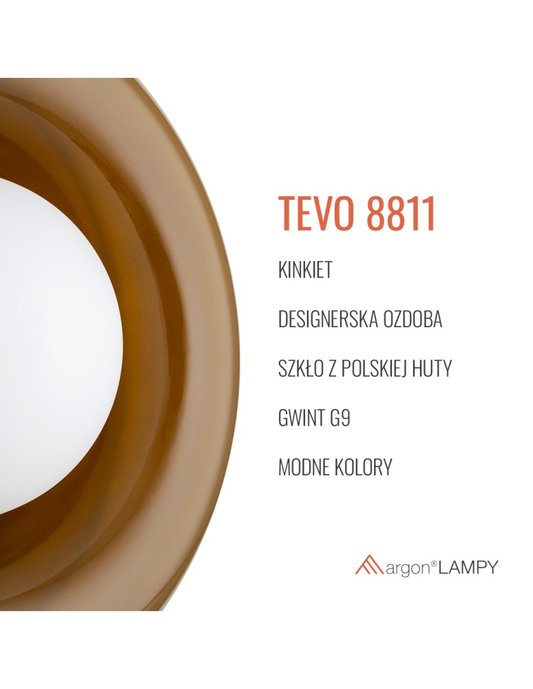 Designer wall lamps - Argon TEVO 8811 wall lamp 1 pł., opaque amber, opal matt G9 (light source not included) / 230V glass - product kolory-swiatla.pl 6