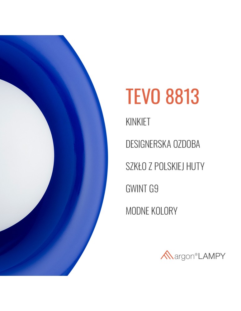 Designer wall lamps - Argon TEVO 8813 wall lamp 1 pł., cobalt, opal mat G9 (light source not included) / 230V glass - product kolory-swiatla.pl 6