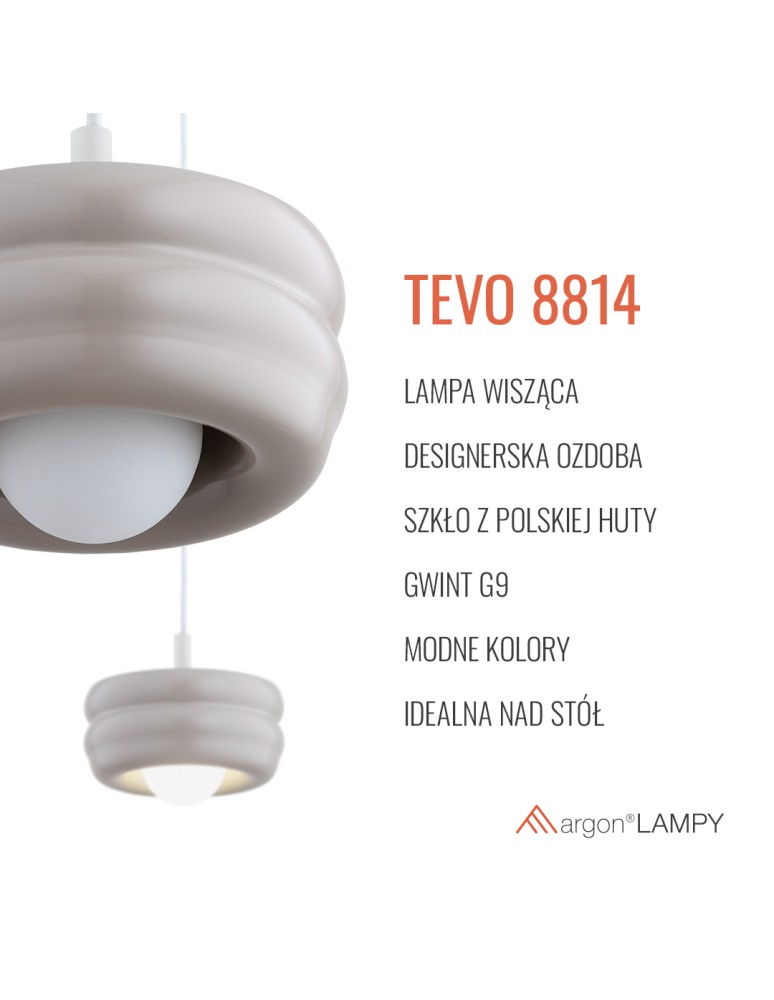 Single pendant lamps - Argon TEVO 8814 1-light pendant lamp, sand cashmere, opal mat G9 (light source not included) / 230V glass, lacquered steel - product kolory-swiatla.pl 5
