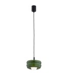 Single pendant lamps - Argon TEVO 8815 1-fl. pendant lamp, bottle green, opal mat G9 (light source not included) / 230V glass, laki steel - product 1