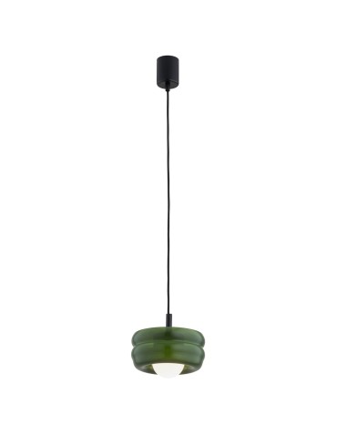 Argon TEVO 8815 1-fl. pendant lamp, bottle green, opal mat G9 (light source not included) / 230V glass, laki steel