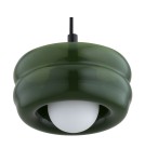 Single pendant lamps - Argon TEVO 8815 1-fl. pendant lamp, bottle green, opal mat G9 (light source not included) / 230V glass, laki steel - product 2