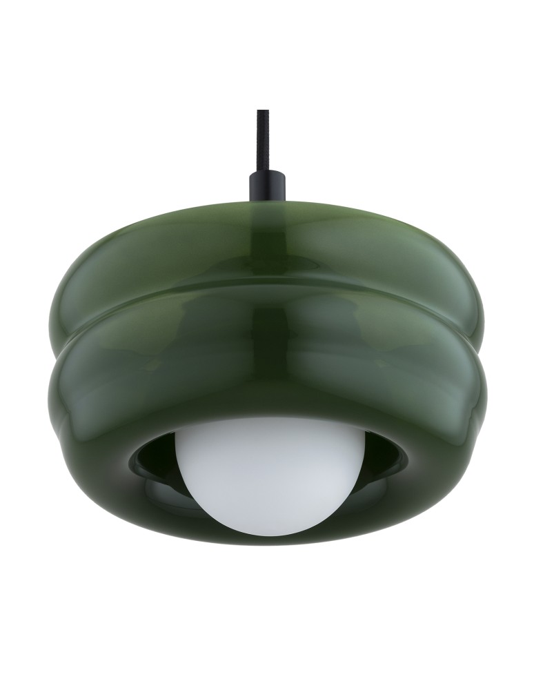 Single pendant lamps - Argon TEVO 8815 1-fl. pendant lamp, bottle green, opal mat G9 (light source not included) / 230V glass, laki steel - product kolory-swiatla.pl 2